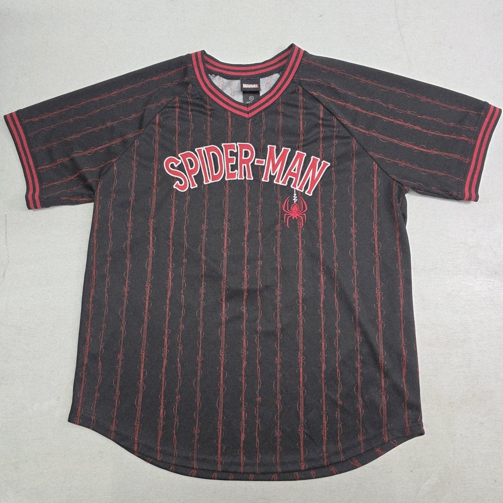 Marvel Spider-Man Miles Morales Shirt Black Baseball Jersey BoxLunch Men's XL